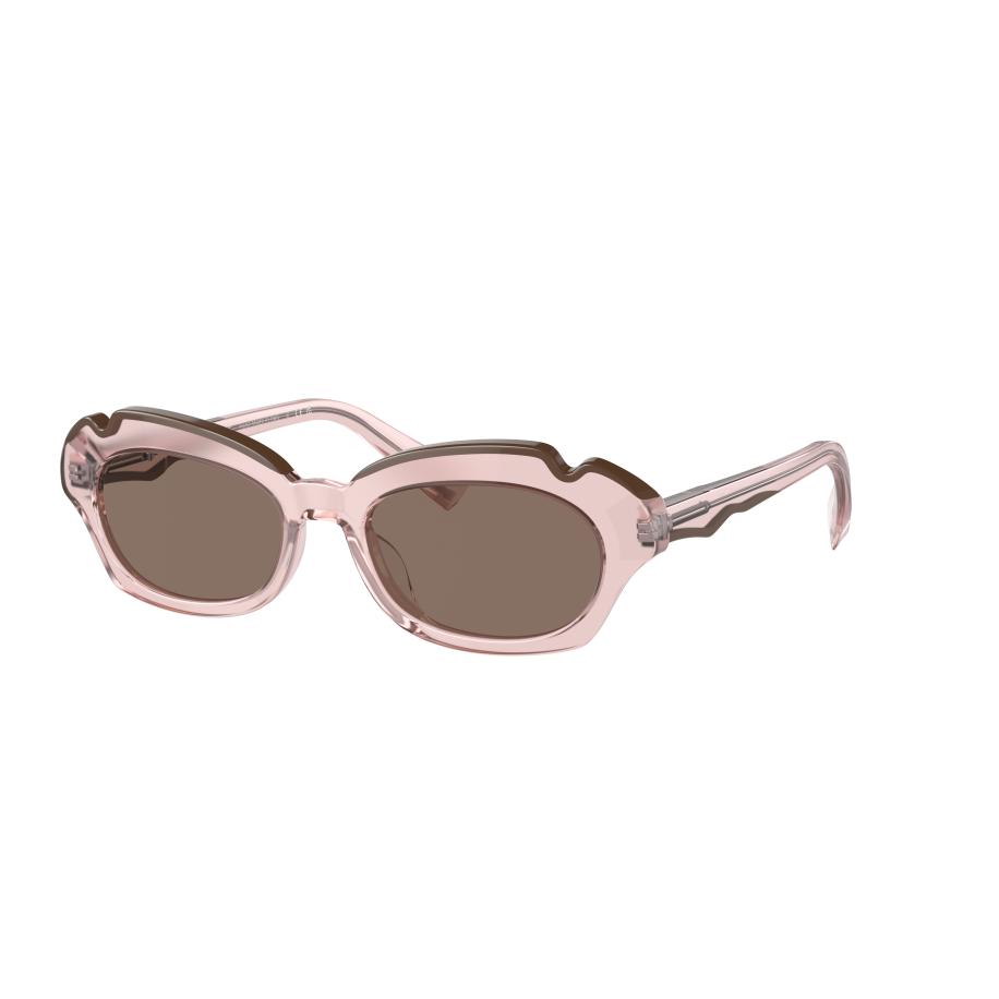 Alain Mikli Vrouwelijk Sunglass A05071 - Framekleur: Transparent Pink/Brown, Lenskleur: Donkerbruin Bruin