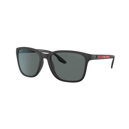 Prada Linea Rossa Mannelijk Sunglass PS 02WS - Framekleur: Zwart rubber, Lenskleur: Polar donkergrijs