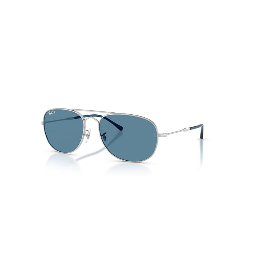 Ray-Ban Bain Bridge Chromance zonnebril Zilver montuur Blauw glazen Gepolariseerd 60-17 Zilver