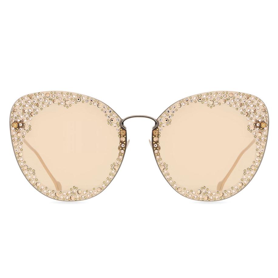 Salvatore Ferragamo SF 178SR FIORE SPECIAL 718 Goud Dames Zonnebril