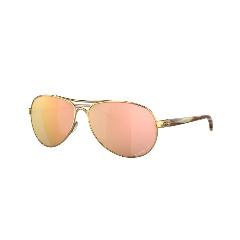 Oakley Vrouwelijk Sunglass OO4079 Feedback - Framekleur: Glanzend goud, Lenskleur: Prizm Roségoud Polarized Rose goud