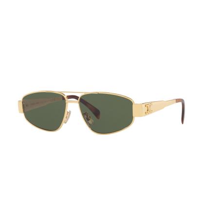 Celine Mannelijk Sunglass Metal Triomphe Cl40281U - Framekleur: Goud, Lenskleur: Groen