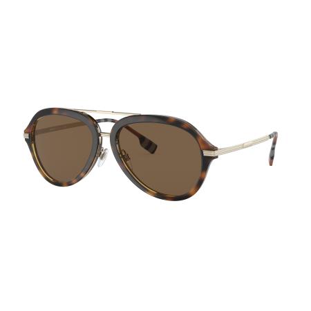 Burberry Mannelijk Sunglass BE4377 Jude - Framekleur: Donker Havana, Lenskleur: Donkerbruin