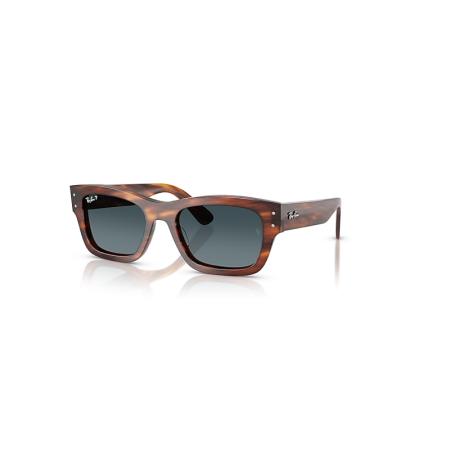 Ray-Ban Joseph zonnebril Havana Gestreept montuur Blauw glazen Gepolariseerd 55-20
