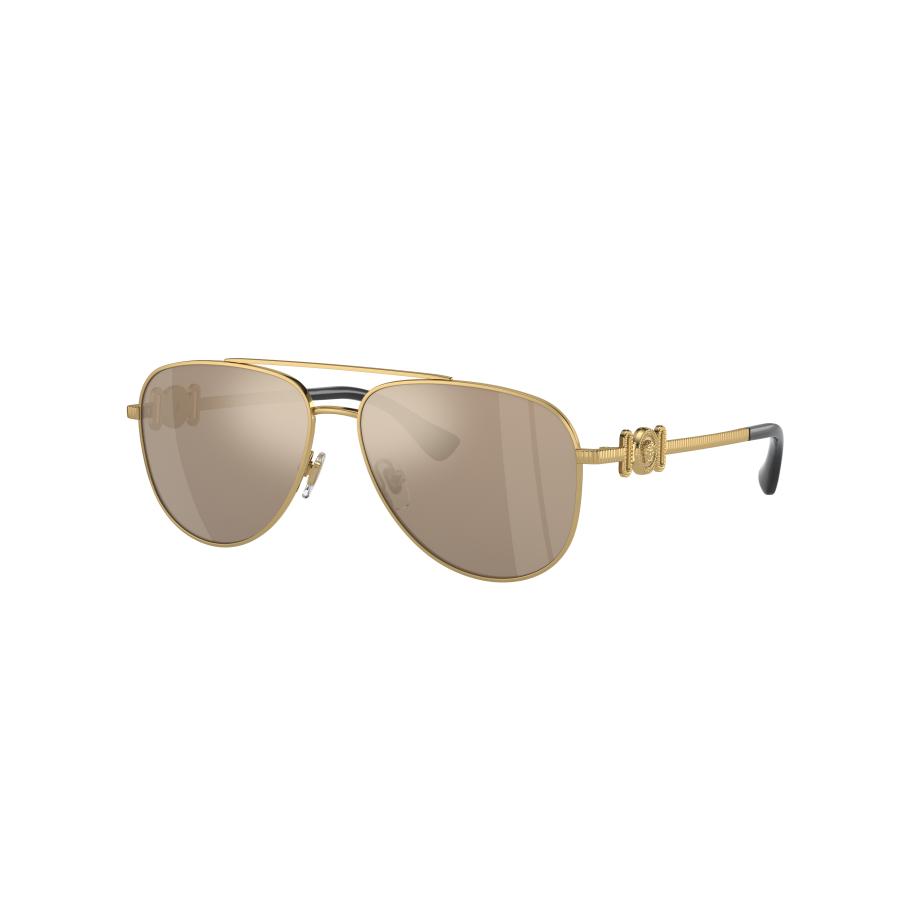 Versace Unisex Sunglass VK2002 Kids - Framekleur: Goud, Lenskleur: Bruin Gespiegeld Goud Multicolor