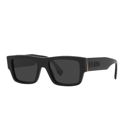 Fendi Mannelijk Sunglass Signature Fe40118I - Framekleur: Zwart glanzend, Lenskleur: Grijs