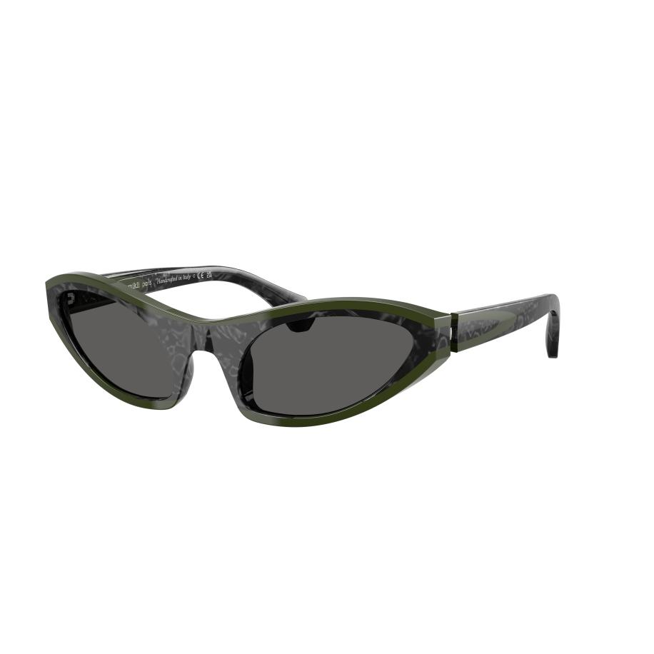 Alain Mikli Vrouwelijk Sunglass A05513 - Framekleur: Noir Nacree/groen, Lenskleur: Zwart Zwart