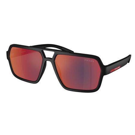 Prada Linea Rossa PS A06S DG008F Zwart Heren Zonnebril