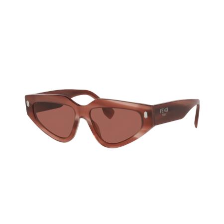 Fendi Vrouwelijk Sunglass Fendi Roma FE40163U - Framekleur: Roze, Lenskleur: Rood