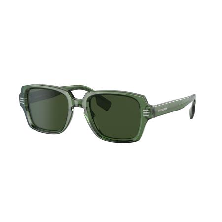 Burberry Mannelijk Sunglass BE4349 Eldon - Framekleur: Groen, Lenskleur: Donkergroen