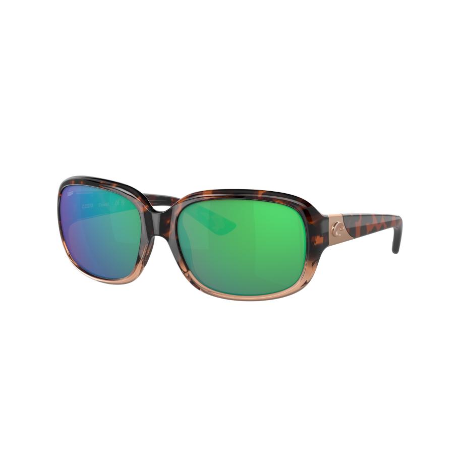 Costa Vrouwelijk Sunglass 6S9041 Gannet - Framekleur: Glanzend Tortoise overlopend, Lenskleur: Groen gespiegeld Groen