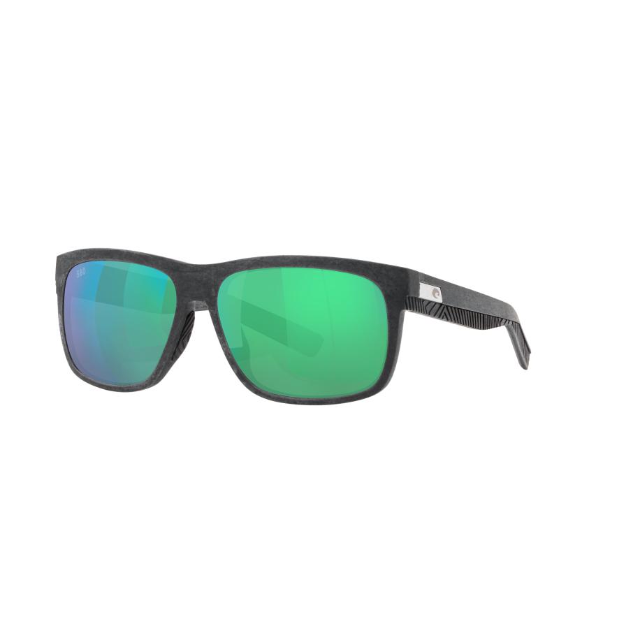 Costa Unisex Sunglass 6S9030 Baffin - Framekleur: Netgrijs met grijs rubber, Lenskleur: Groen gespiegeld Groen