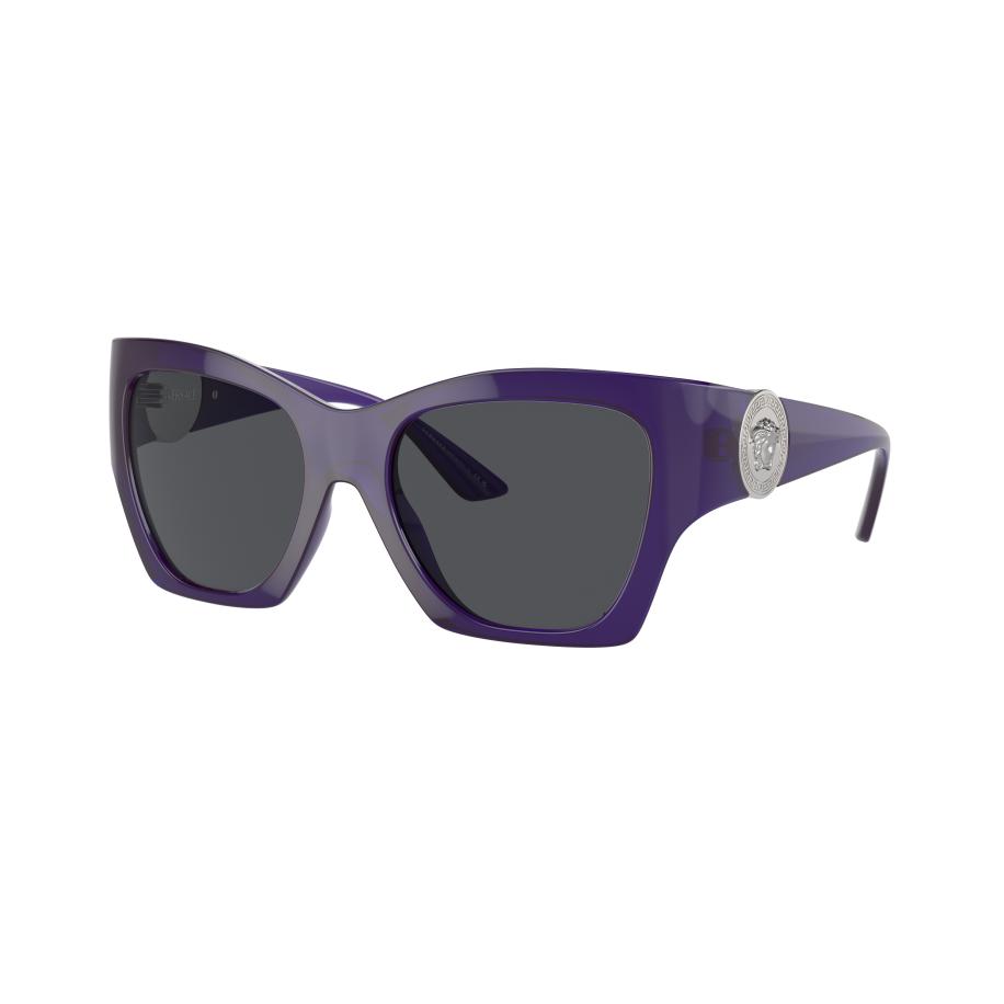 Versace Vrouwelijk Sunglass VE4452 - Framekleur: Transparant paars, Lenskleur: Donkergrijs Grijs