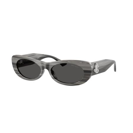 Jimmy Choo Vrouwelijk Sunglass JC5038BU - Framekleur: Gestreept zwart, Lenskleur: Donkergrijs
