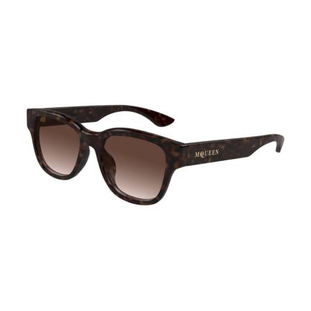 Alexander McQueen AM0528SA Aziatische pasvorm 002 Tortoiseshell Heren Zonnebril