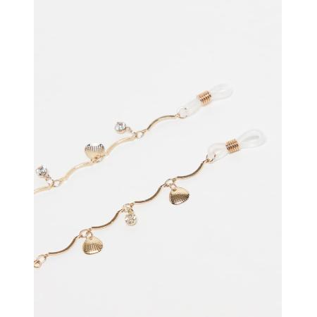 South Beach Zonnebrilketting met kralen in goud