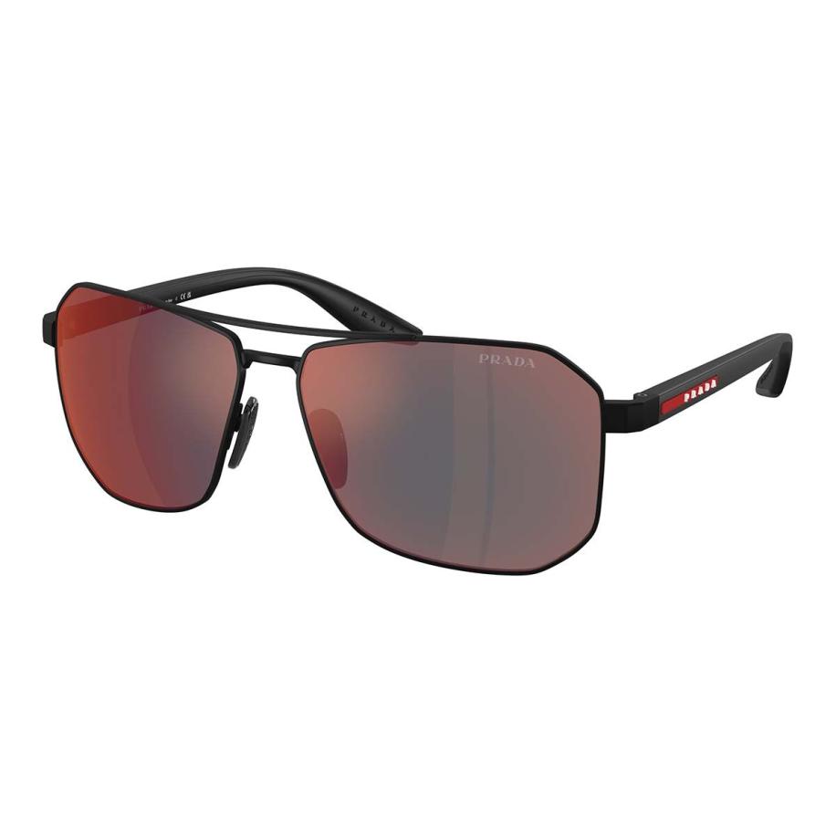Prada Linea Rossa PS A53S DG008F Zwart Heren Zonnebril