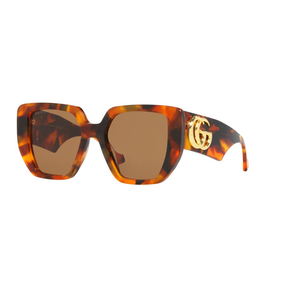Gucci Vrouwelijk Sunglass GG0956S - Framekleur: Tortoise, Lenskleur: Bruin Bruin