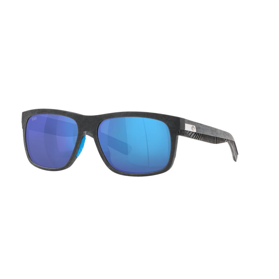 Costa Unisex Sunglass 6S9030 Baffin - Framekleur: Netgrijs met blauw rubber, Lenskleur: Blauw gespiegeld Blauw