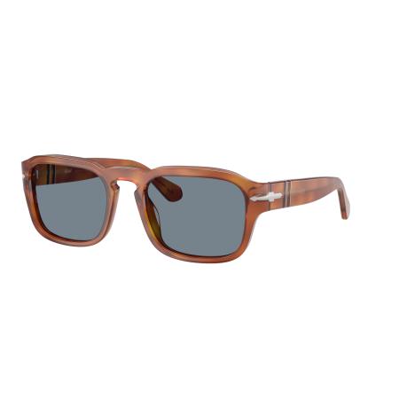 Persol Unisex Sunglass PO3386S - Framekleur: Terra Di Siena, Lenskleur: Lichtblauw