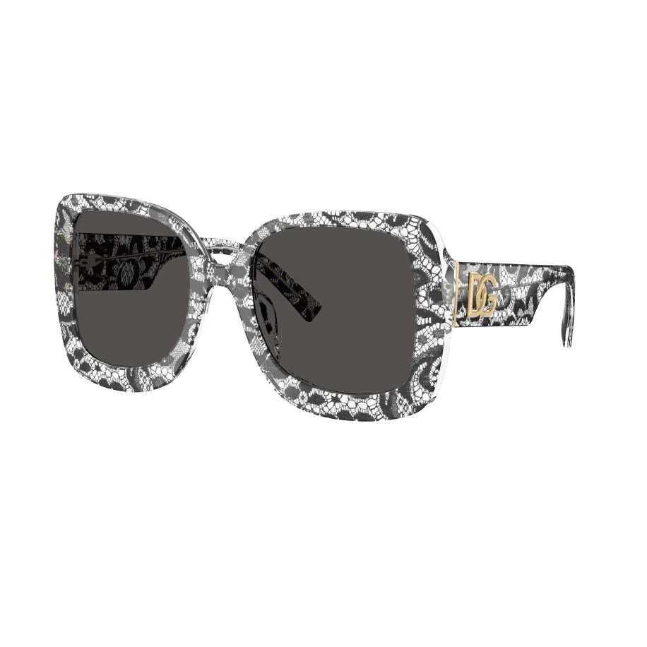 Dolce&Gabbana Vrouwelijk Sunglass DG4513 - Framekleur: Zwart kant, Lenskleur: Donkergrijs Grijs
