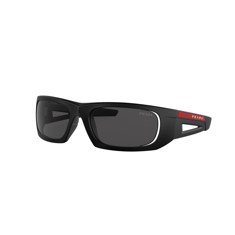 Prada Linea Rossa Mannelijk Sunglass PS 2YS - Framekleur: Matzwart, Lenskleur: Donkergrijs Grijs