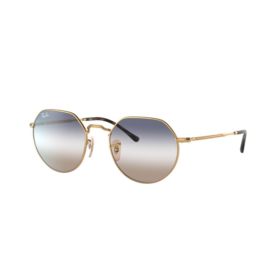 Ray-Ban Unisex Sunglass RB3565 Jack - Framekleur: Arista goud, Lenskleur: Helder/blauw Blauw