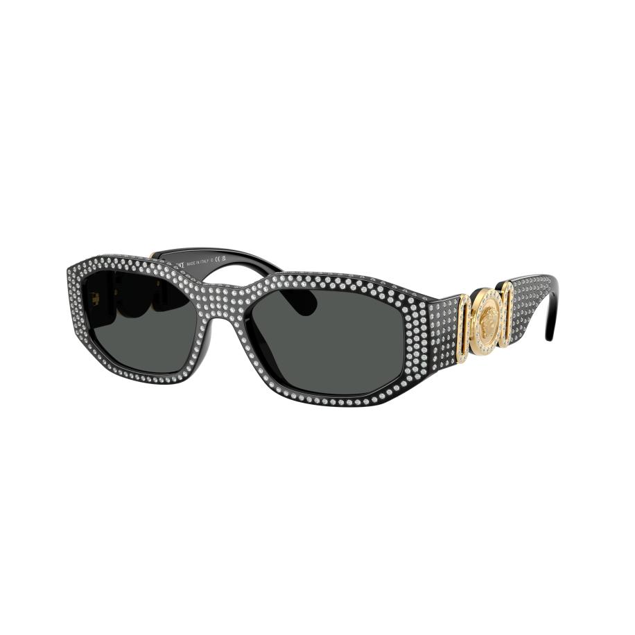 Versace Mannelijk Sunglass VE4361 Biggie - Framekleur: Zwart, Lenskleur: Donkergrijs Grijs