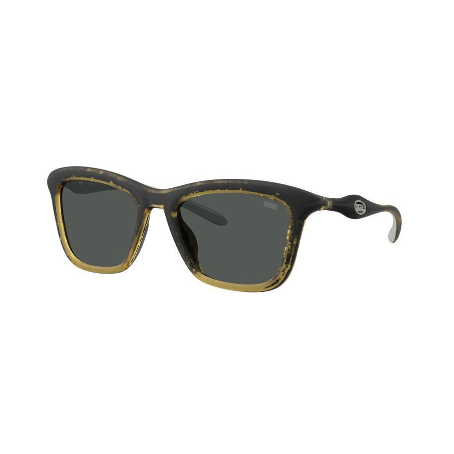 Diesel Unisex Sunglass DL3008U - Framekleur: Geel metallic, Lenskleur: Donkergrijs Grijs