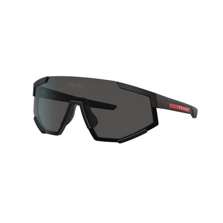 Prada Linea Rossa Mannelijk Sunglass PS 04WS - Framekleur: Zwart rubber, Lenskleur: Donkergrijs