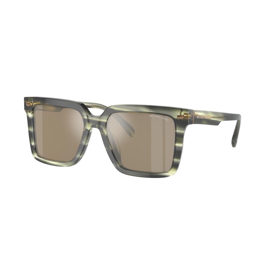Michael Kors Mannelijk Sunglass MK2217U Abruzzo - Framekleur: Olijfgroen hoorn, Lenskleur: Olijfgroen Groen