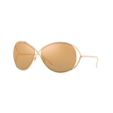 Tom Ford Vrouwelijk Sunglass Nicoletta - Framekleur: Goud roze, Lenskleur: Bruin
