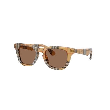 Burberry Unisex Sunglass JB4002 - Framekleur: Geruit zand, Lenskleur: Donkerbruin