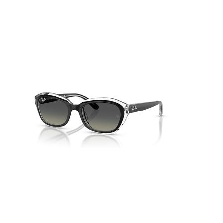 Ray-Ban State Street Kids zonnebril Zwart Op Transparant montuur Grijs glazen 48-17