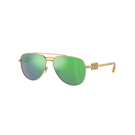 Versace Unisex Sunglass VK2002 Kids - Framekleur: Goud, Lenskleur: Lichtgroen gespiegeld groen