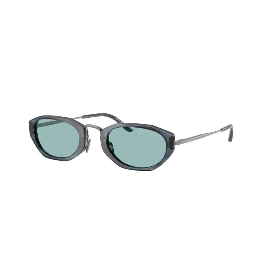 Giorgio Armani Mannelijk Sunglass AR8242 - Framekleur: Striped Smoke, Lenskleur: Blauw Blauw