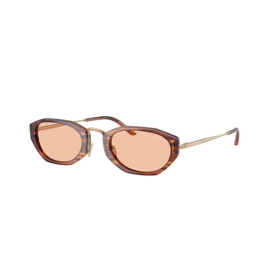 Giorgio Armani Mannelijk Sunglass AR8242 - Framekleur: Bruin Gestreept, Lenskleur: Lichtbruin Bruin
