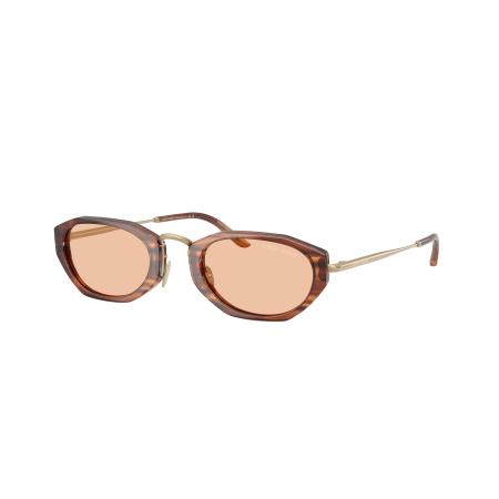 Giorgio Armani Mannelijk Sunglass AR8242 - Framekleur: Bruin Gestreept, Lenskleur: Lichtbruin