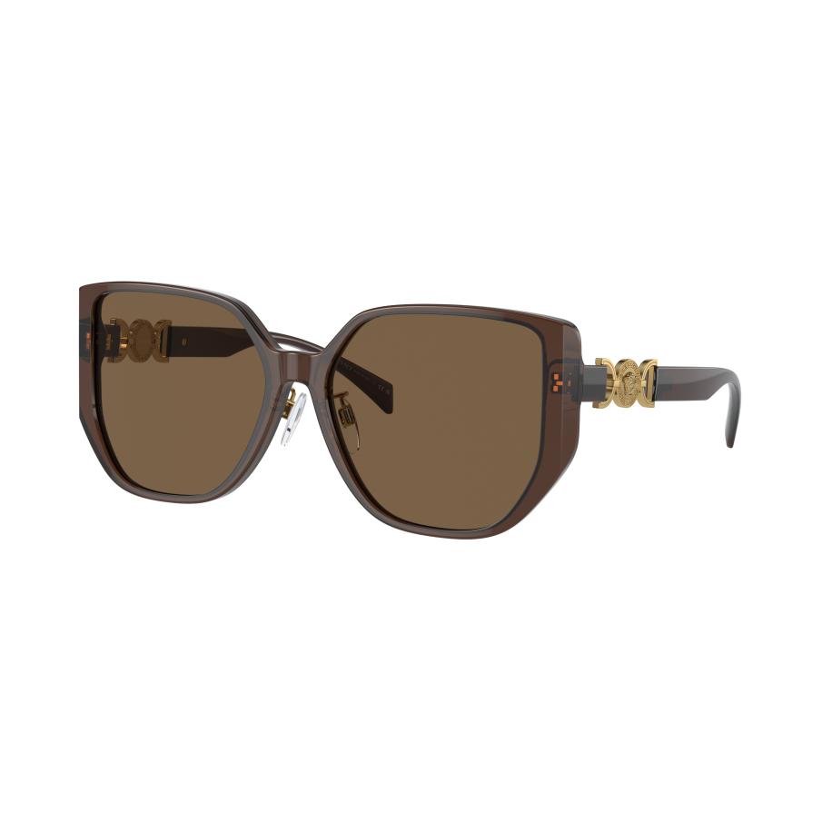 Versace Vrouwelijk Sunglass VE4449D - Framekleur: Transparant bruin, Lenskleur: Donkerbruin Bruin