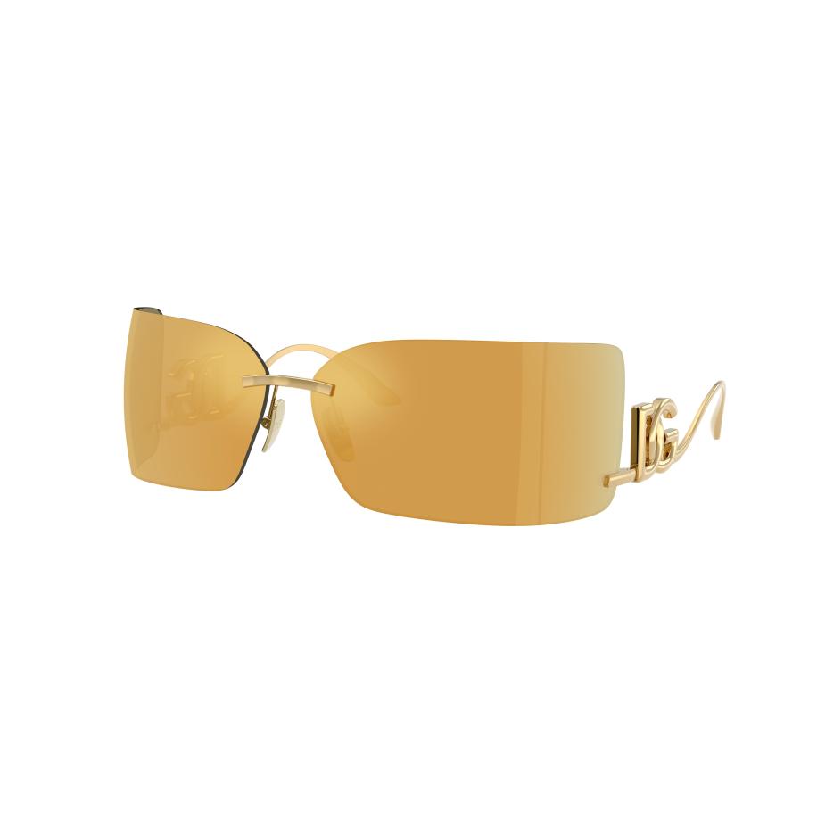 Dolce&Gabbana Vrouwelijk Sunglass DG2319 - Framekleur: Goud, Lenskleur: Bruin Gespiegeld Goud Multicolor