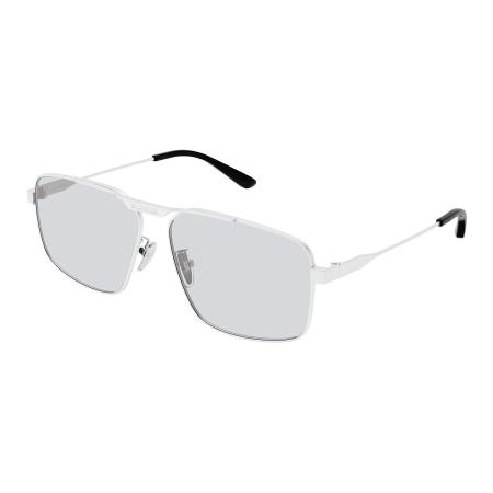 Balenciaga BB0418SK Aziatische pasvorm 004 Zilver Heren Zonnebril