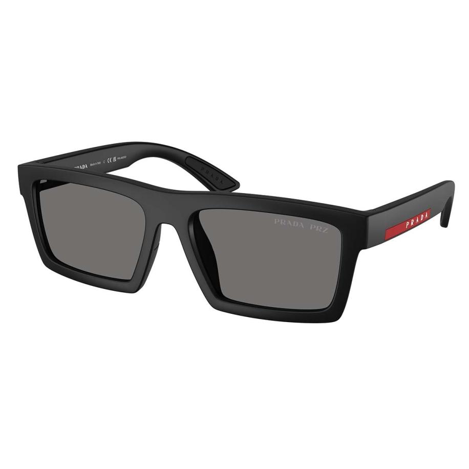 Prada Linea Rossa PS A07S Polarized 1BO02G Zwart Heren Zonnebril
