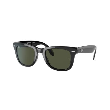 Ray-Ban Mannelijk Sunglass RB4105 Wayfarer Folding Classic - Framekleur: Zwart, Lenskleur: G-15 Groen