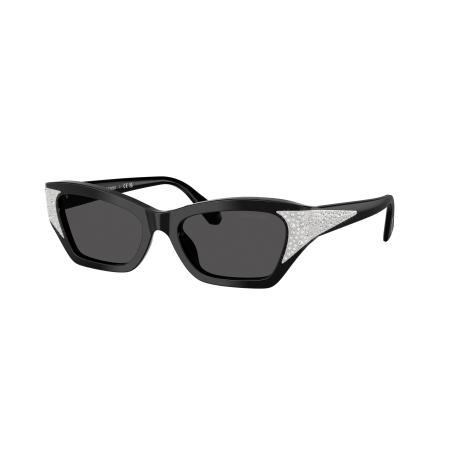 Swarovski Vrouwelijk Sunglass SK6029 - Framekleur: Zwart, Lenskleur: Donkergrijs