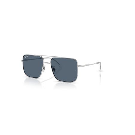 Ray-Ban Ari Bio-based zonnebril Zilver montuur Blauw glazen Gepolariseerd 56-16