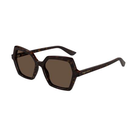 Alexander McQueen AM0537S 002 Tortoiseshell Dames Zonnebril