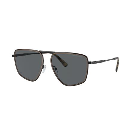 Michael Kors Mannelijk Sunglass MK1153 Silverton - Framekleur: Glanzend zwart, Lenskleur: Donkergrijs effen