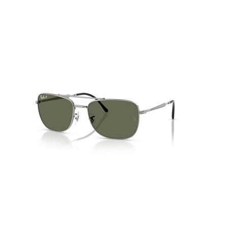 Ray-Ban Rb3755 zonnebril Staalgrijs montuur Groen glazen Gepolariseerd 62-19