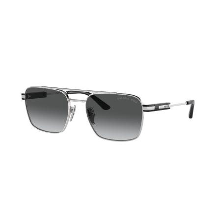 Prada Unisex Sunglass PR 67ZS - Framekleur: Zilver, Lenskleur: Polar grijs gradiënt