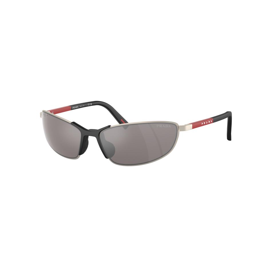 Prada Linea Rossa Mannelijk Sunglass PS 55ZS - Framekleur: Mat Champagne, Lenskleur: Paars bruin spiegelend zilver Multicolor